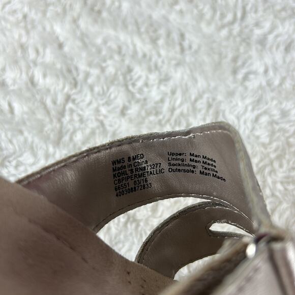 Croft and Barrow Piper Metallic slip on wedge sandals, size 8 med - Picture 7 of 7